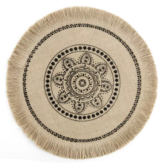 Eurofirany Tischset elegante Platzmatte unter Teller Glamour Stil Elsa natural