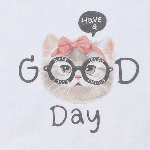 KAR-4008/BIA Mädchen-T-Shirt mit kurzen Ärmeln Lagarto Verde weiß