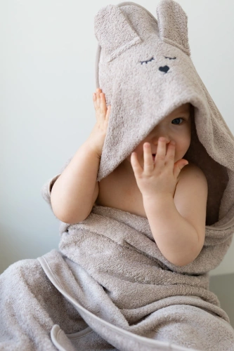 Yosoy Bambushandtuch mit Ohren – grau