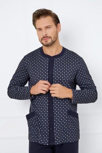 Rajmund Herren Schlafanzug mit langen Ärmeln, lange Hose Italian Fashion - print/green