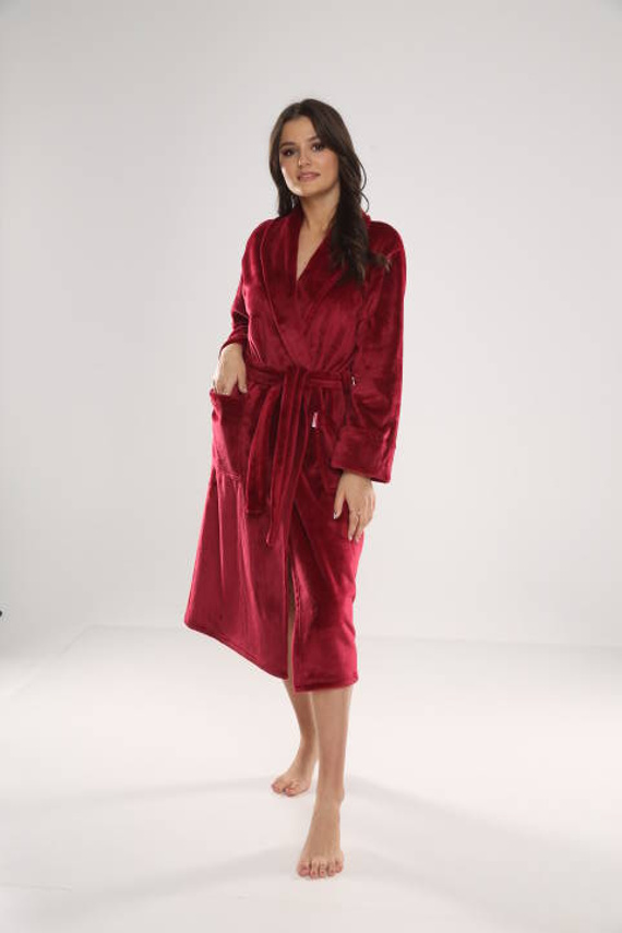 628 Abigail Long Forex Damen Bademantel - kastanienbraun