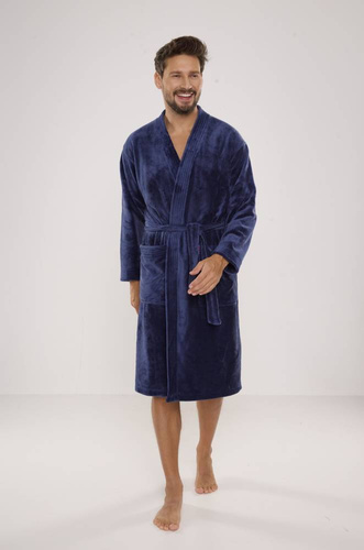 391 Hugo Herren Bademantel De lafense - Denim