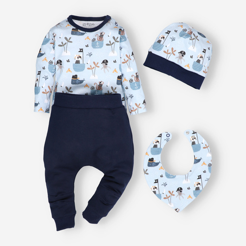 ABK-0041/LOD Piraci Babyset aus Bio-Baumwolle Nini, Marineblau