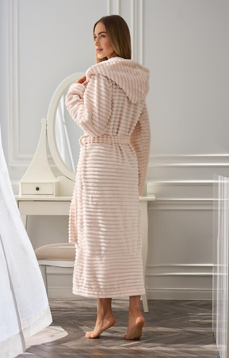 2599 Robin Langer Damenbademantel L&L - Aprikose