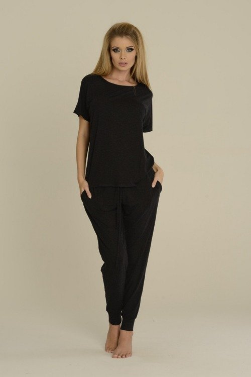 524 Paula Damen Schlafanzug De Lafense - graphit