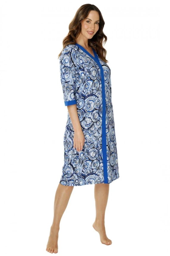 86671 Irene Seagull Nachthemd, blau bedruckt