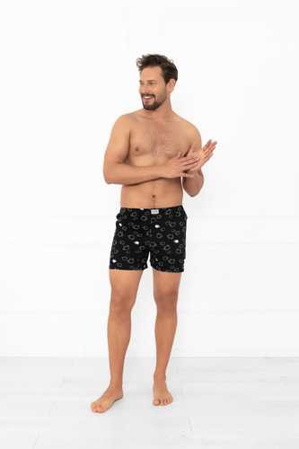Herren Boxershorts Wito - MEGA SOFT Baumwolle, schwarz in Schafsfell | Italian Fashion