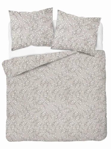 5217 B Satinbettwäsche, feine Blätter, Detexpol beige