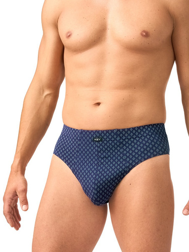 Herren-Slips Key MPP 913 B26 2er-Pack Baumwolle mit Rautenmuster