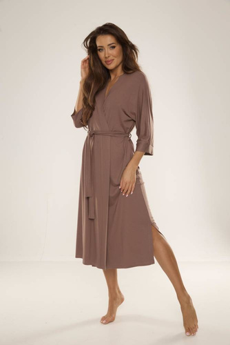 942 Visa Langer Morgenmantel De Lafense - mocca