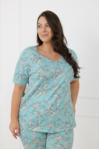 Hikari Damen Pyjama 100% Baumwolle 3/4
