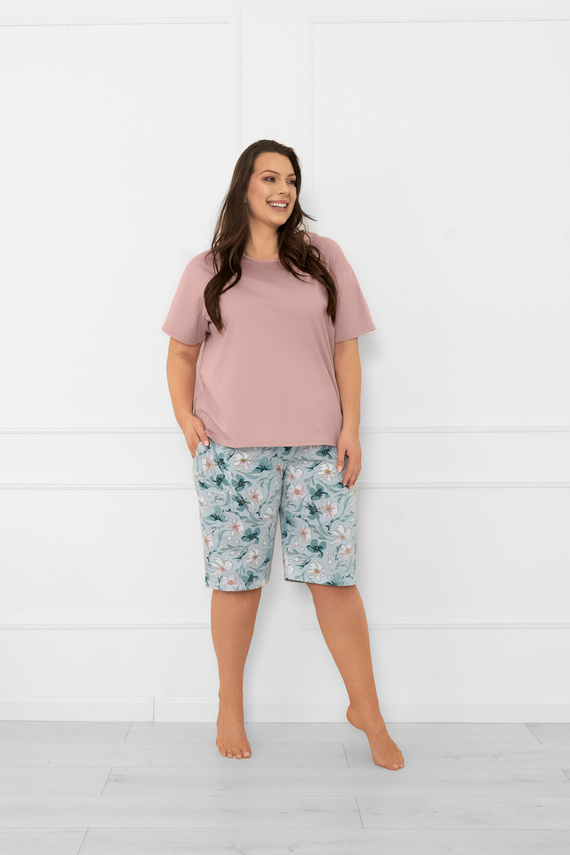 Damenpyjama Perlis - kurze Ärmel, kurze Hose, Baumwolle Italian Fashion  