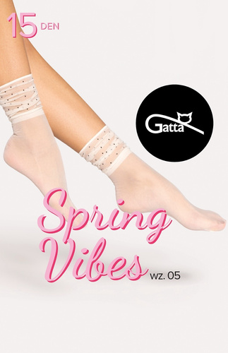 Spring Vibes wz.05 Damensocken 15 den Gatta -offwhite-nero