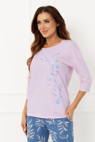 Damen Pyjama ERULA Italian Fashion Baumwolle Jersey 3/4 Ärmel Plus Size