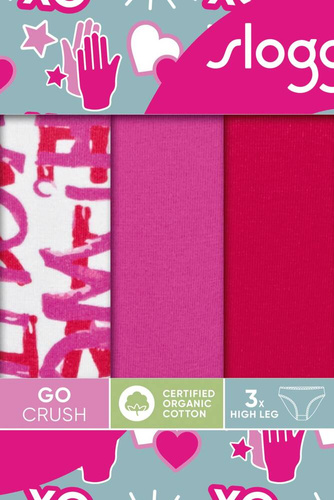 GO Crush High Leg C3P Damenhöschen 3er-Pack Sloggi - rot rosa