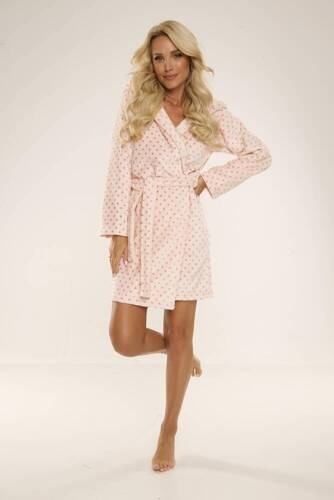 546 Melanie Damen Kurzer Bademantel Forex - Lachs