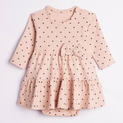 226160 Nicol HANIA Baumwoll-Kleid-Body beige mit Herzchenprint
