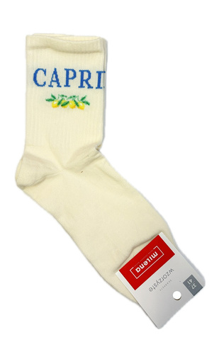 Damen Baumwollsocken Milena 0200-239 Capri– gerippt bequem für Alltag ecru