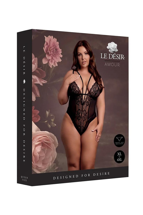 Body AMR006 Amour Le Désir Spitzenbody Plus Size XL-4XL Schwarz