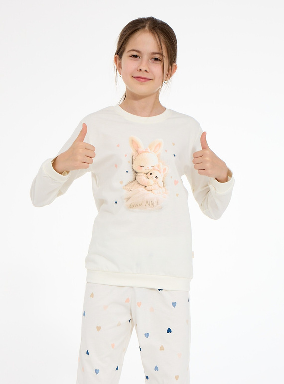 Mädchen-Pyjama Cornette 788/122 Kitty aus Baumwolle, Kurzarm, Shorts
