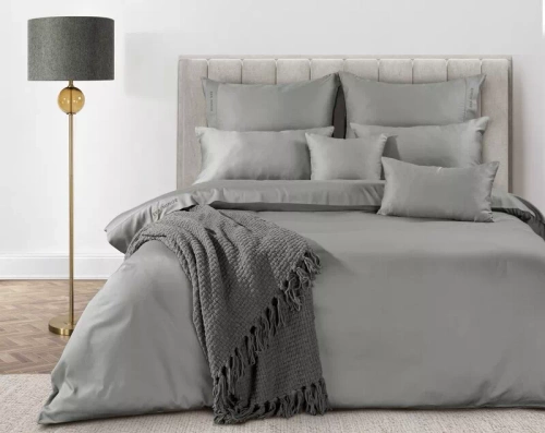 1C Elegant Pościel satynowa Eva Minge Eurofirany stalowy | Makosatyna 100% bawełna