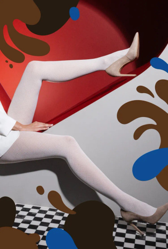 Wedel wz.02 Damenstrumpfhose 40 den Gatta - weiß-schoko