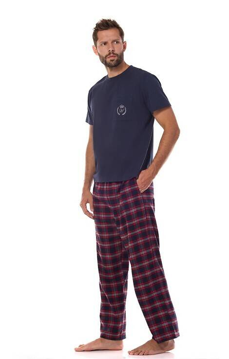 2473 Ben Herren-Flanellpyjama L&L – Marineblau