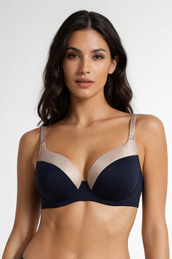 Mediolano Dorato 20001 Bikini Oberteil Full Cup dunkelblau elegant