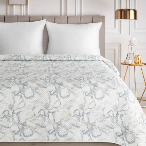 Eurofirany Lisa Tagesdecke Weiß 100% Polyester Elegante Bettdecke