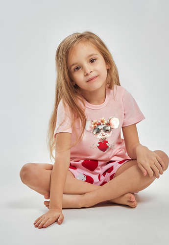 Taro 3559 Mika rosa Mädchenpyjama 100% Baumwolle