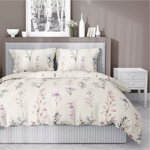 5091 A Home Satin Satinbettwäsche mit Blumen Detexpol rosa