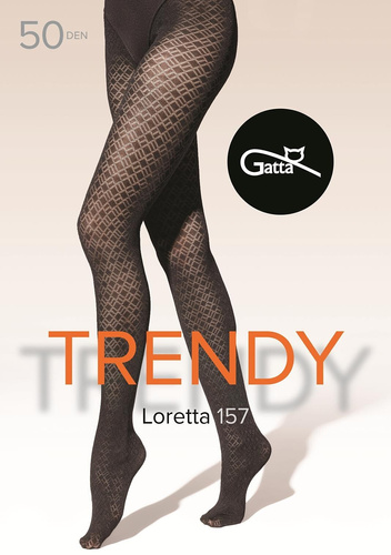 Loretta 157 Gatta Damenstrumpfhose – matt, 50 den, gemustert – Nero