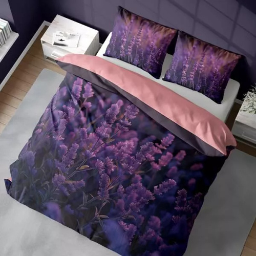 5317 Eine 3D-Mikrofaser-Bettwäsche mit Lavendel-Sonnenuntergang-Motiv – Detexpol