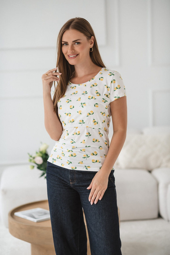 Milk Shirt Still- und Umstandsbluse mit kurzen Ärmeln Milk&Love mit Zitronen – bequem und stylisch