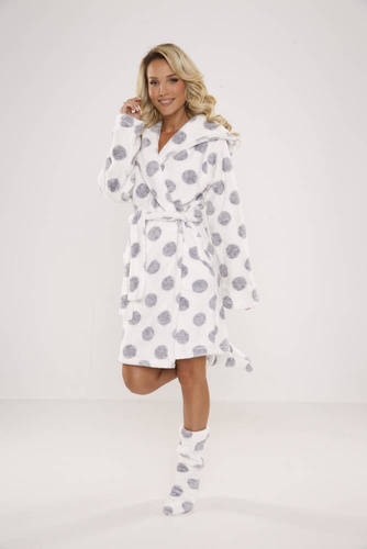 323 Dots Forex Morgenmantel - ecru