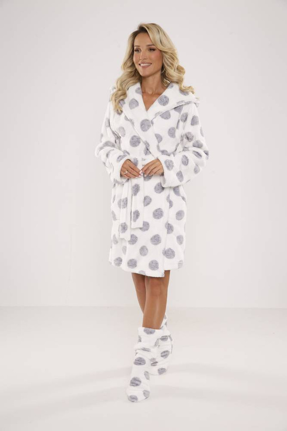 323 Dots Forex Morgenmantel - ecru