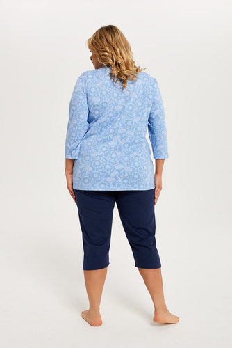 Jomala Damen Schlafanzug 3/4 Ärmel, 3/4 Hose Italienische Mode