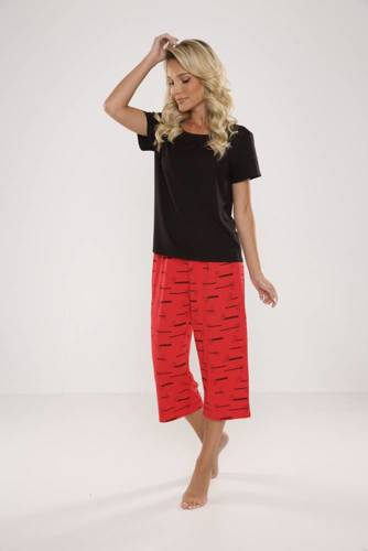 661 Cat Love Damen-Pyjama Forex - rot