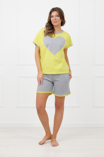 Damenpyjama Sabrina Italian Fashion 100% Baumwolle – kurzer Ärmel, Shorts