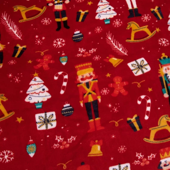 Merry Cozy Christmas rote Teddybär-Bettwäsche von Spod Iglity i Nitki – Plüsch-Mikrofaser 210 g/m²