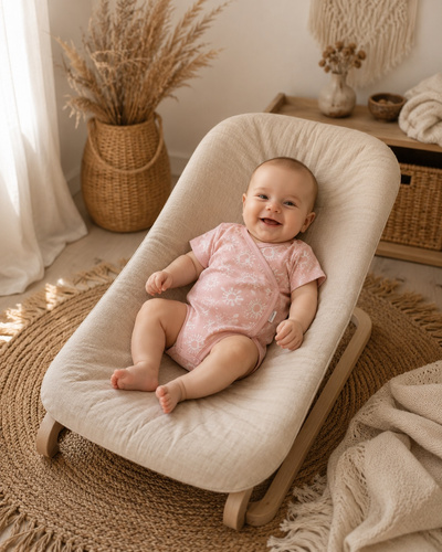 Body für Babys Mamatti BK16325 rosa Baumwolle kurzarm mit Herzchenprint