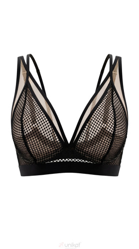 Biustier Soft Edith Unikat Schwarz Transparent Netz Bralette