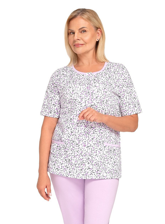 Pyjama Kasia I 265 Martel Lila – Damen-Pyjama aus Baumwolle mit Button-Down-Hemd