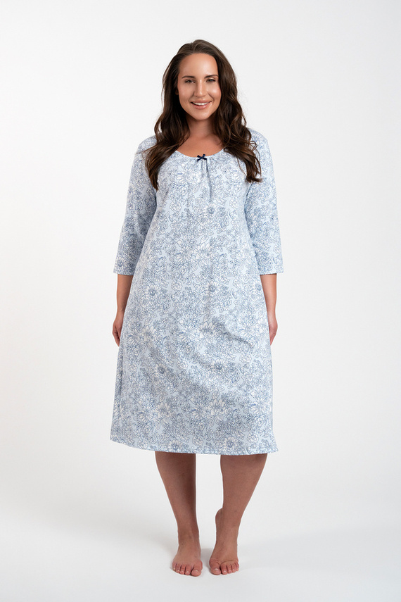 Antonia Nachthemd Italienische Mode - Blaudruck