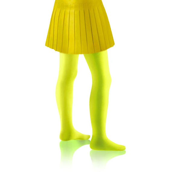 Blickdichte Mädchenstrumpfhose 40 den Sesto Senso von Claudia – neongelb