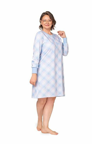 257 Agata III Interlock Martel Nachthemd – blau