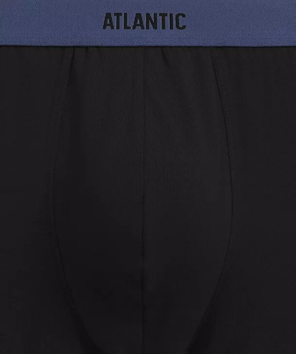 Herrenboxershorts Atlantic 3MH-0177 A3 3er-Pack schwarz-denim – aus Baumwolle, lange Beinlänge