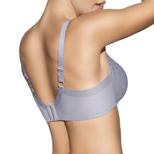 Katia Selene gepolsterter BH, grau – mit tiefem Ausschnitt, Tülleinsätzen