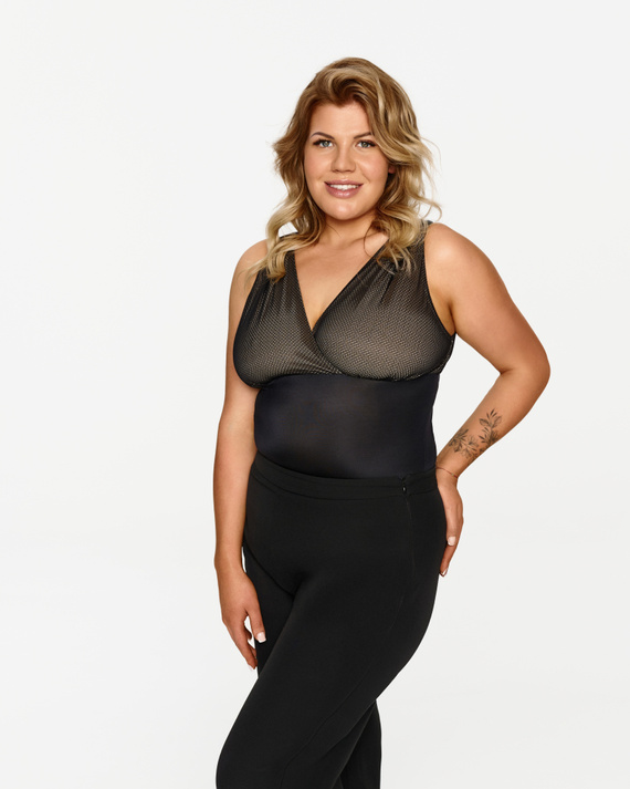 Damenbody Lupoline 258 – elegant mit transparentem Mesh und Dekolleté