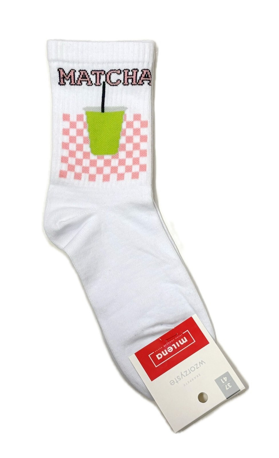 0200-175 Matcha Damensocken Milena – weiß Damensocken aus Baumwolle